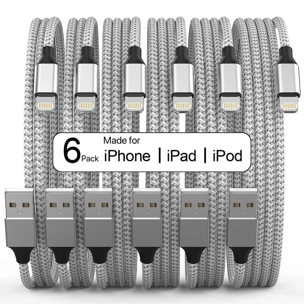 iPhone Charger Cables 6-Pack 3ft, 6ft, 10ft